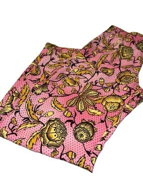 Etcetera Floral Pants Size 4 Pink Yellow High Rise Pleated Relaxed Fit Like New